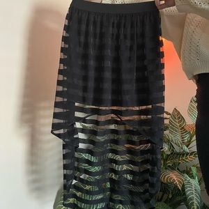Black Striped High-low Skirt